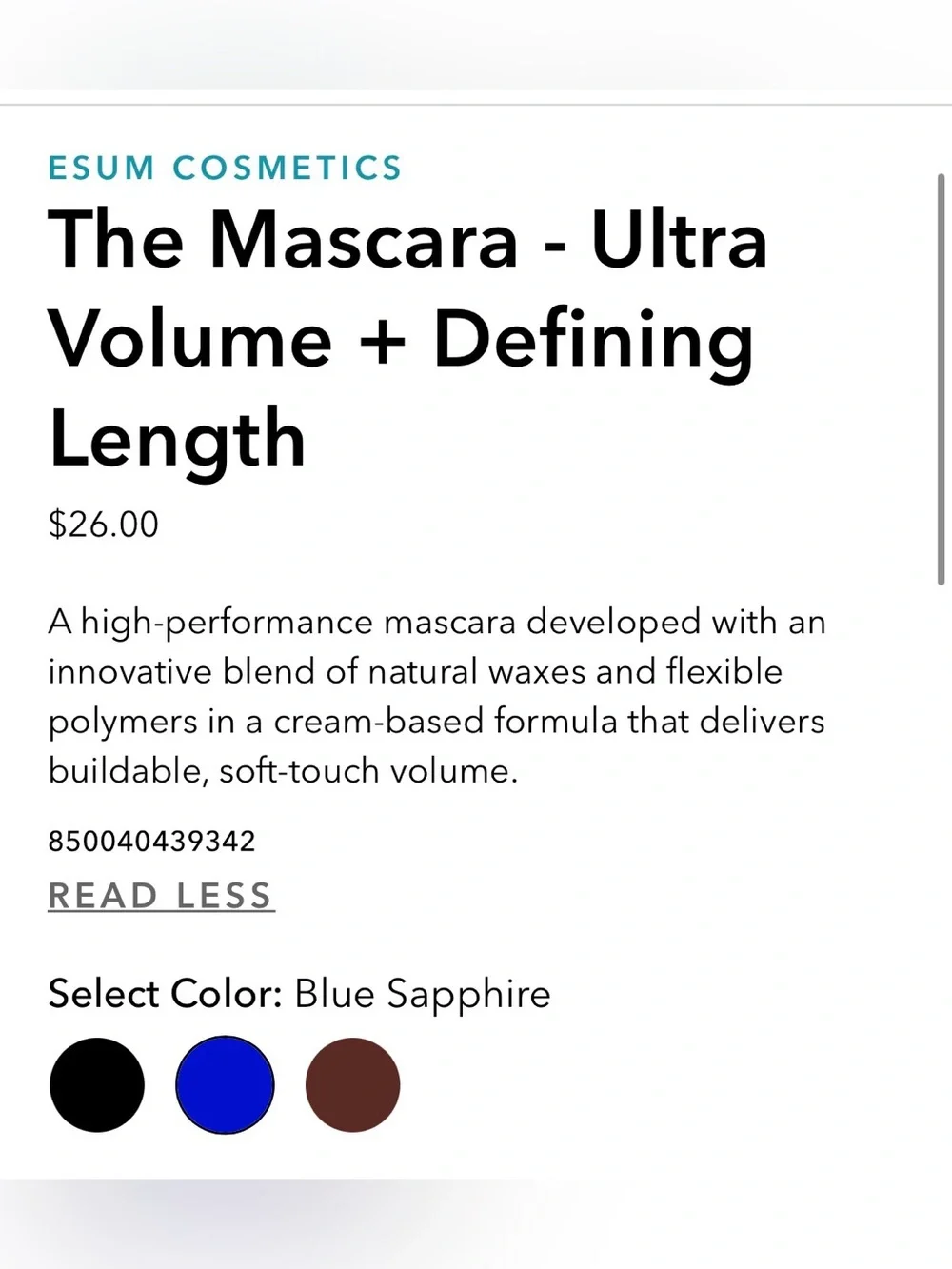 Esum ultra volume + defining length mascara